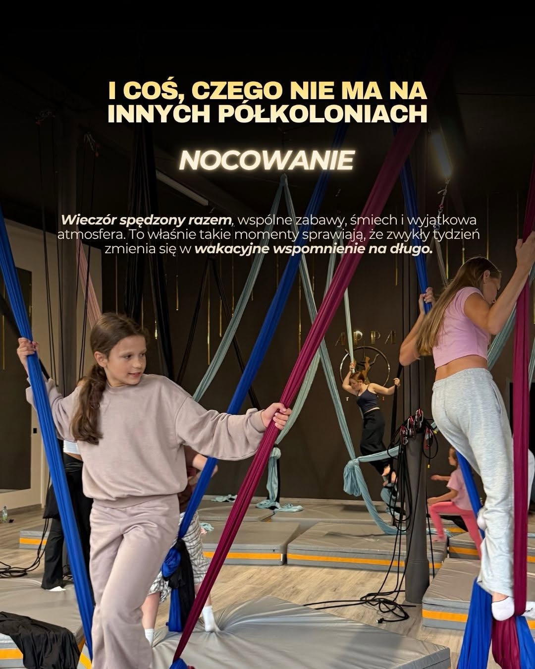 Zajęcia na szarfach podczas półkolonii
